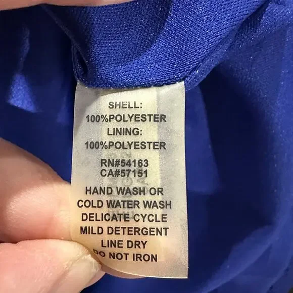 ELLEN TRACY Royal Blue Sleeveless Gold Trim Zipper Dress - Size 10 - Picture 12 of 12